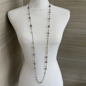 David Yurman Silver Beaded Necklace 48”